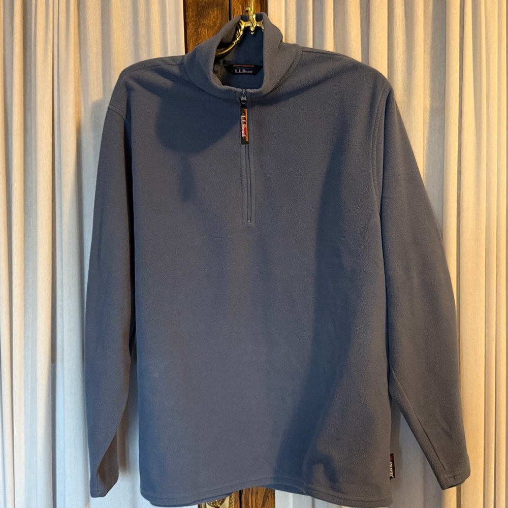 L.L. Bean Blue 1/4 Zip Polartec Fleece Pullover